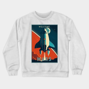 Mars Adventure Vintage Travel Poster Crewneck Sweatshirt